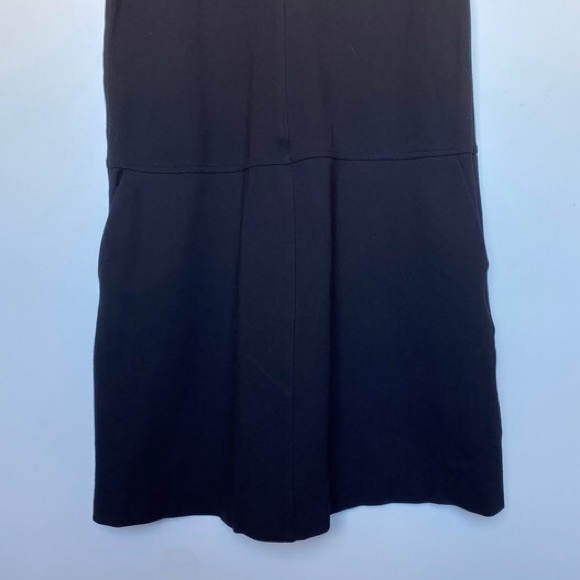 Massimo Dutti Little Black Dress W Faux Leather Sleeves and Pockets Sz S - Picture 4 of 7